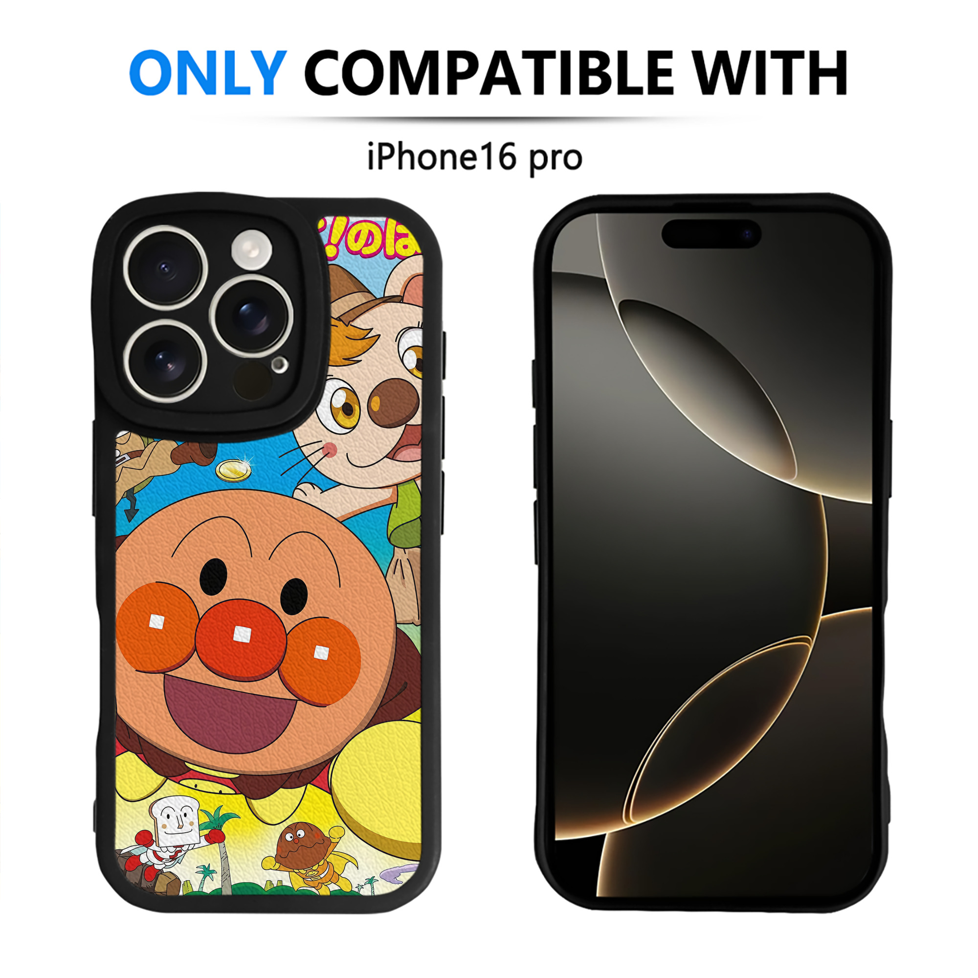 （画像用） アンパンマン Anpanman 【iPhone 16シリーズ対応】シリコンスマホケース（レザー調） 材質：シリコン